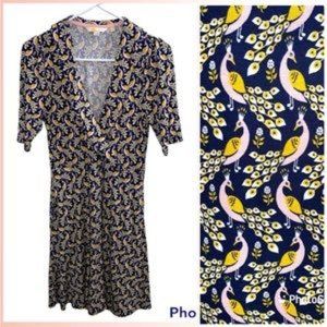 Boden Fixed Wrap Jersey Dress in French Paradise Peacock
